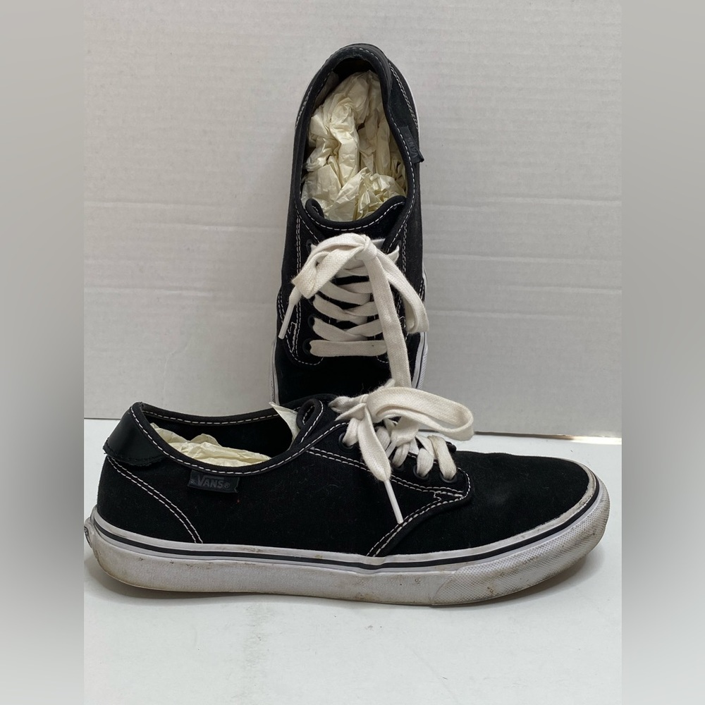 Women's Vans Shoes Off the Wall Black White Stitching Skateboarding Sz 8.5